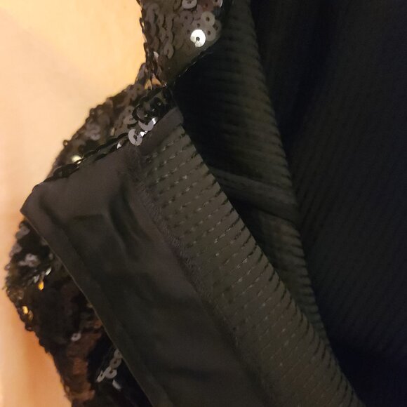 GOOD AMERICAN Black Sequin Blouse size 5 (2x) - Picture 8 of 12